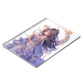 Anime Meisje Paarse Maan Prinses Fantasy Kunst Notitieboek (Linkerzijde)