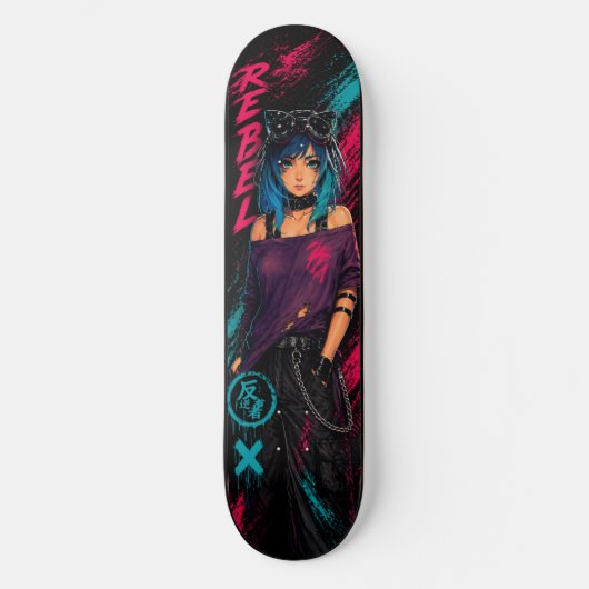 Anime Meisje Persoonlijk Skateboard (Voorkant)