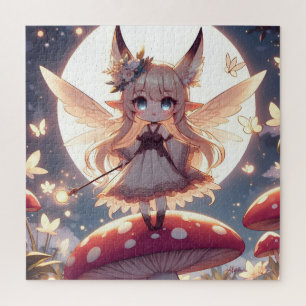 Anime meisje pixie hippie maan fee legpuzzel