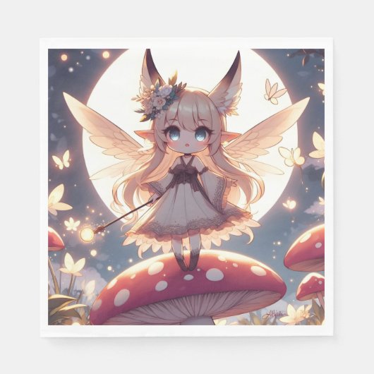 Anime meisje pixie hippie maan fee servet (Voorkant)