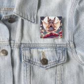 Anime meisje pixie hippie maan fee vierkante button 5,1 cm (In situ)