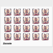 Anime meisje pixie hippie maan fee vierkante sticker (Vel)