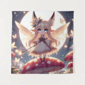 Anime meisje pixie hippie maan fee wandkleed (Voorkant)