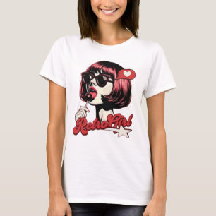 Anime Meisje Pop Art Grafische T-Shirt - Cute Retr