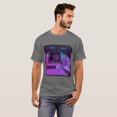 Anime meisje retrowave synthwave outrun esthetiek t-shirt (Voorkant volledig)
