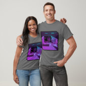 Anime meisje retrowave synthwave outrun esthetiek t-shirt (Unisex)