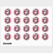 Anime Meisje Ronde Sticker (Vel)