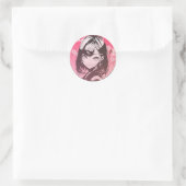 Anime Meisje Ronde Sticker (Tas)