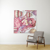 Anime meisje Roze verjaardag Wandkleed (In Situ (horizontaal))