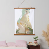 Anime meisje rust op een stoel in de middag. hangend wandkleed (Slaapkamer)