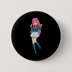 Anime meisje schattig waifu Japans cartoon karakte Ronde Button 5,7 Cm