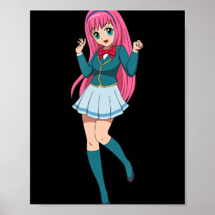Anime meisje schattig waifu Japans cartoon persona Poster