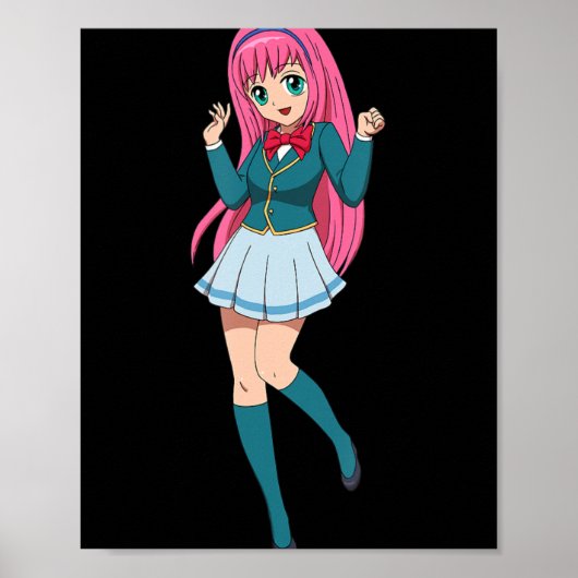 Anime meisje schattig waifu Japans cartoon persona Poster (Voorkant)