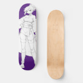 Anime meisje skateboard deck in vechtstijl (Voorkant)