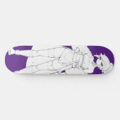 Anime meisje skateboard deck in vechtstijl (Horizontaal)
