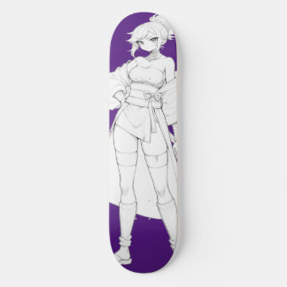 Anime meisje skateboard deck in vechtstijl