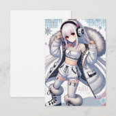 Anime meisje ski Flat Kaart (Voorkant / Achterkant)