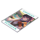 Anime Meisje Spelen De Viool En Een Axolotl Notitieboek (Linkerzijde)