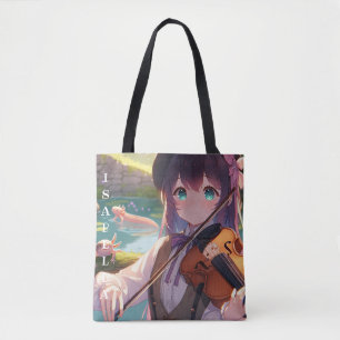 Anime Meisje Spelen De Viool Gepersonaliseerd Tote Bag