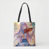 Anime Meisje Spelen De Viool Gepersonaliseerd Tote Bag (Voorkant)