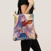 Anime Meisje Spelen De Viool Gepersonaliseerd Tote Bag (Dichtbij)