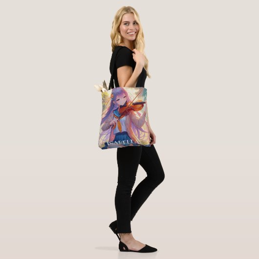 Anime Meisje Spelen De Viool Gepersonaliseerd Tote Bag (Op model)