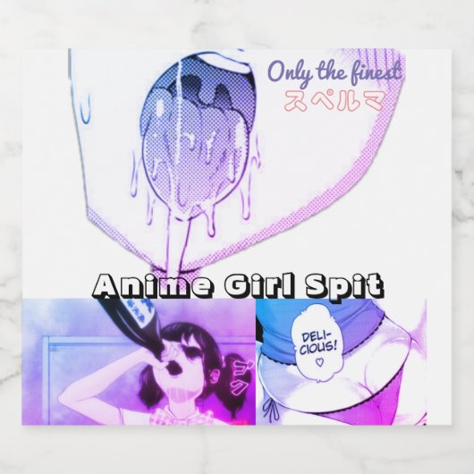 Anime Meisje Spit Drink Label Bier Etiket (Enkel label)