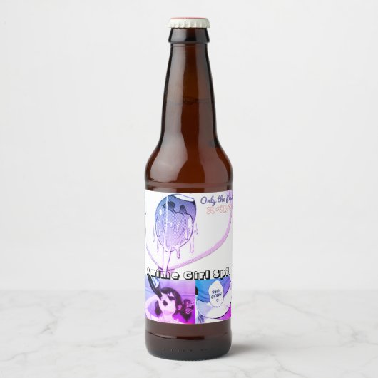 Anime Meisje Spit Drink Label Bier Etiket (Voorkant)