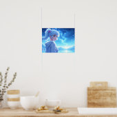 Anime Meisje Starlight Meer Portret Poster (Keuken)