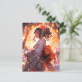 Anime Meisje Sterren Briefkaart (Staand voorkant)