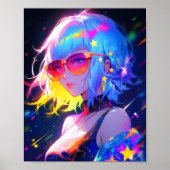 Anime Meisje Sterren Poster (Voorkant)