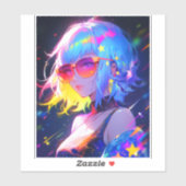 Anime Meisje Sterren Sticker (Vel)