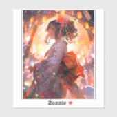Anime Meisje Sterren Sticker (Vel)