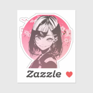 Anime meisje stijlvolle sticker