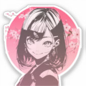 Anime meisje stijlvolle sticker (Voorkant)