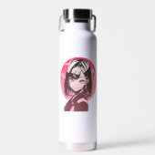 Anime meisje stijlvolle sticker waterfles (Voorkant)