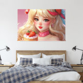 Anime meisje Stretched Canvas Afdrukken (Insitu (Slaapkamer))