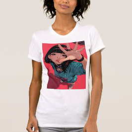 Anime Meisje T-shirt Hoge Kwaliteit Print