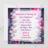 Anime Meisje van Kleur Bloemen Verjaardag Kaart (Achterkant)