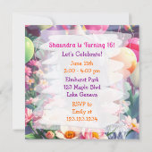 anime meisje van kleur gepersonaliseerde verjaard kaart (Achterkant)