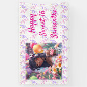  anime meisje van kleur gepersonaliseerde verjaard spandoek (Verticaal)