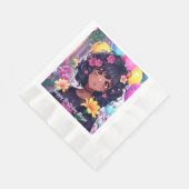 Anime Meisje van Kleur Gepersonaliseerde Verjaarda Servet (Hoek)