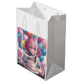 Anime meisje verjaardag medium cadeauzakje (Voorkant Gekanteld)