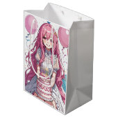 Anime meisje verjaardag medium cadeauzakje (Achterkant Gekanteld)