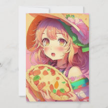 Anime Meisje Verjaardag Pizza Party