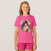  anime meisje verjaardag t-shirt (Voorkant volledig)