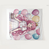 Anime meisje verjaardag Tapijt Wandkleed (Voorkant (horizontaal))