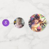  Anime Meisje Verjaardagscupcake Confetti (Voorkanten)