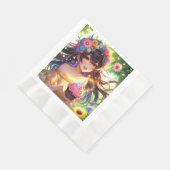  Anime Meisje Verjaardagscupcake Servet (Hoek)