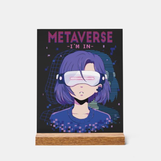Anime meisje virtual reality bril Acryl bord (Voorkant)